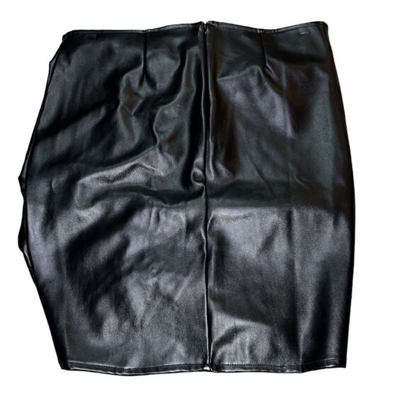 FTF Faux Leather Ruched Skirt - Picture 8 of 14